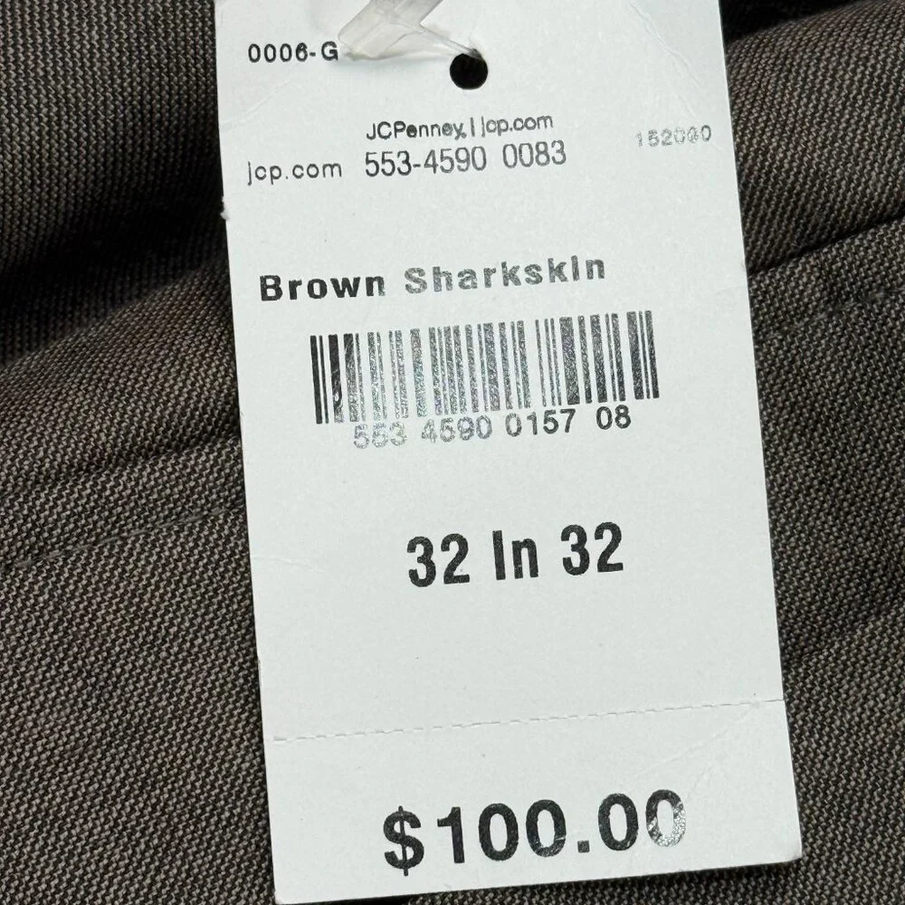Stafford Suit 40L Blazer Jacket Brown Sharkskin Pants 32 x 32‎ New 2pc Wool NWT